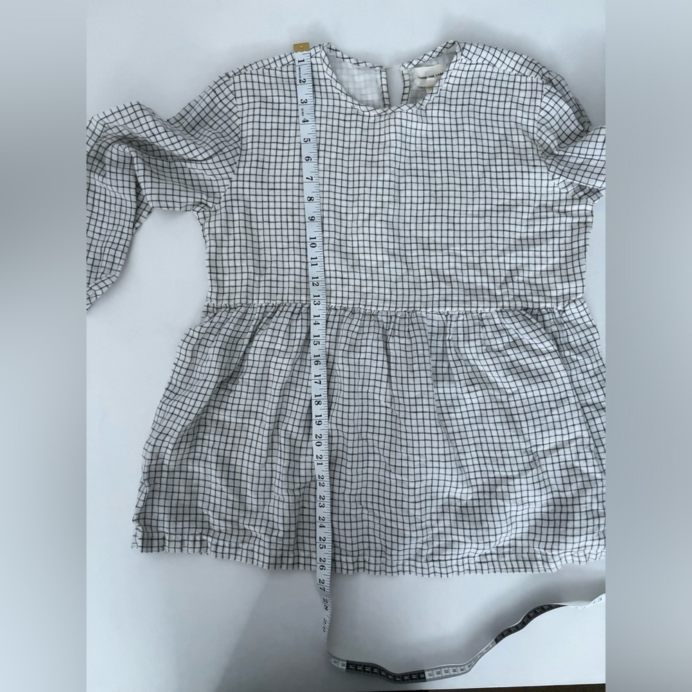 Laude the label Ayla top natural checker linen blend eco friendly top S - Picture 7 of 10